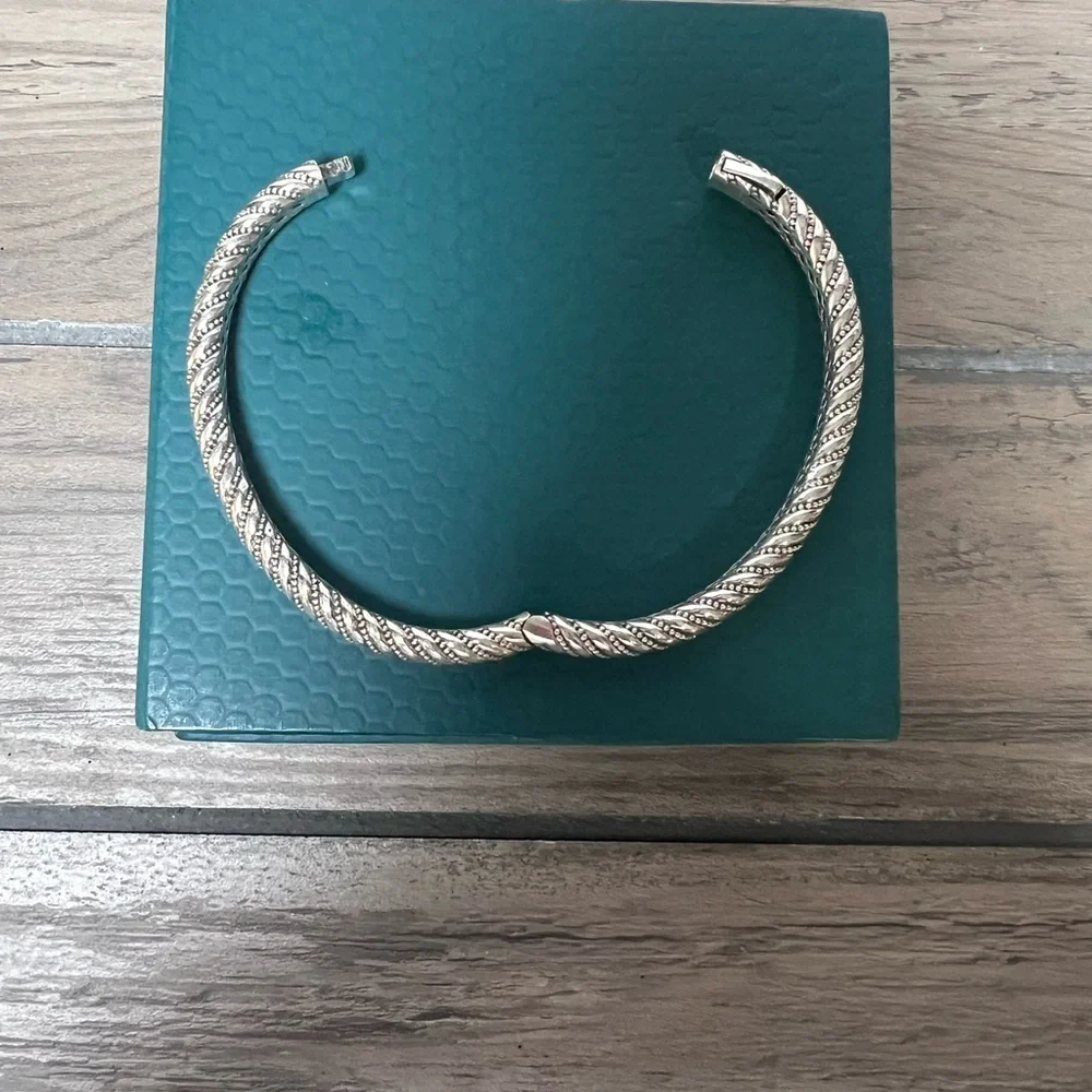 JAI by John Hardy‎ Andaman Sea Texture Hinged Bangle Bracelet 925 Silver NEW 26g